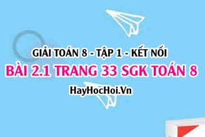 Giải bài 2.1 trang 33 Toán 8 Tập 1 SGK Kết nối tri thức